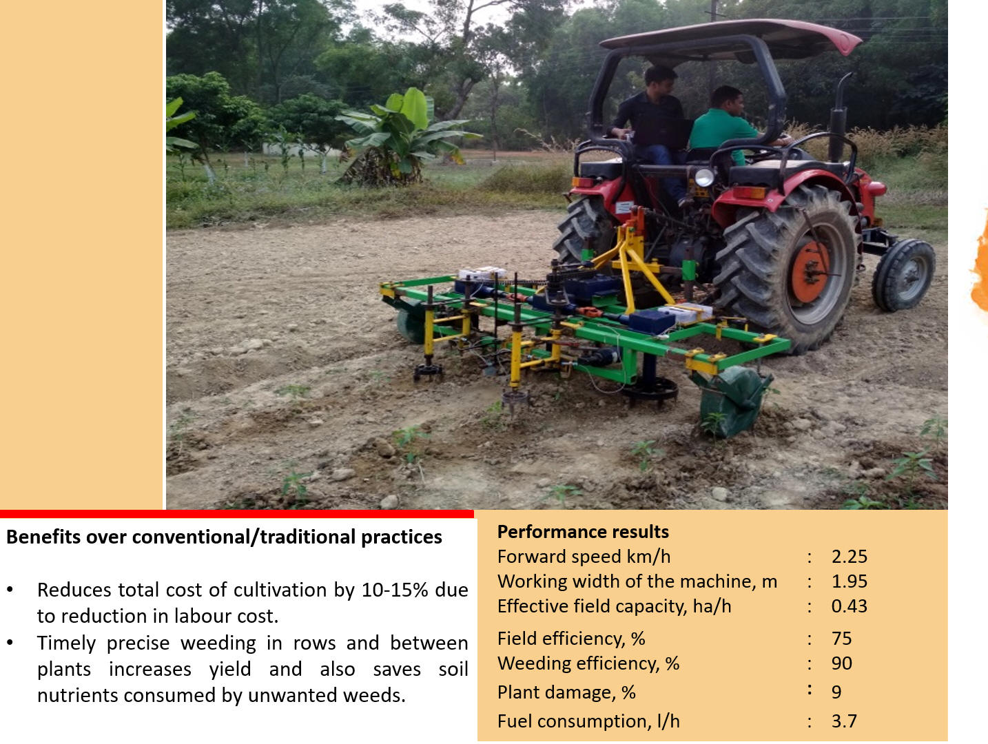 Tractor Operated Sensor based Inter cum Intra Row Weeder